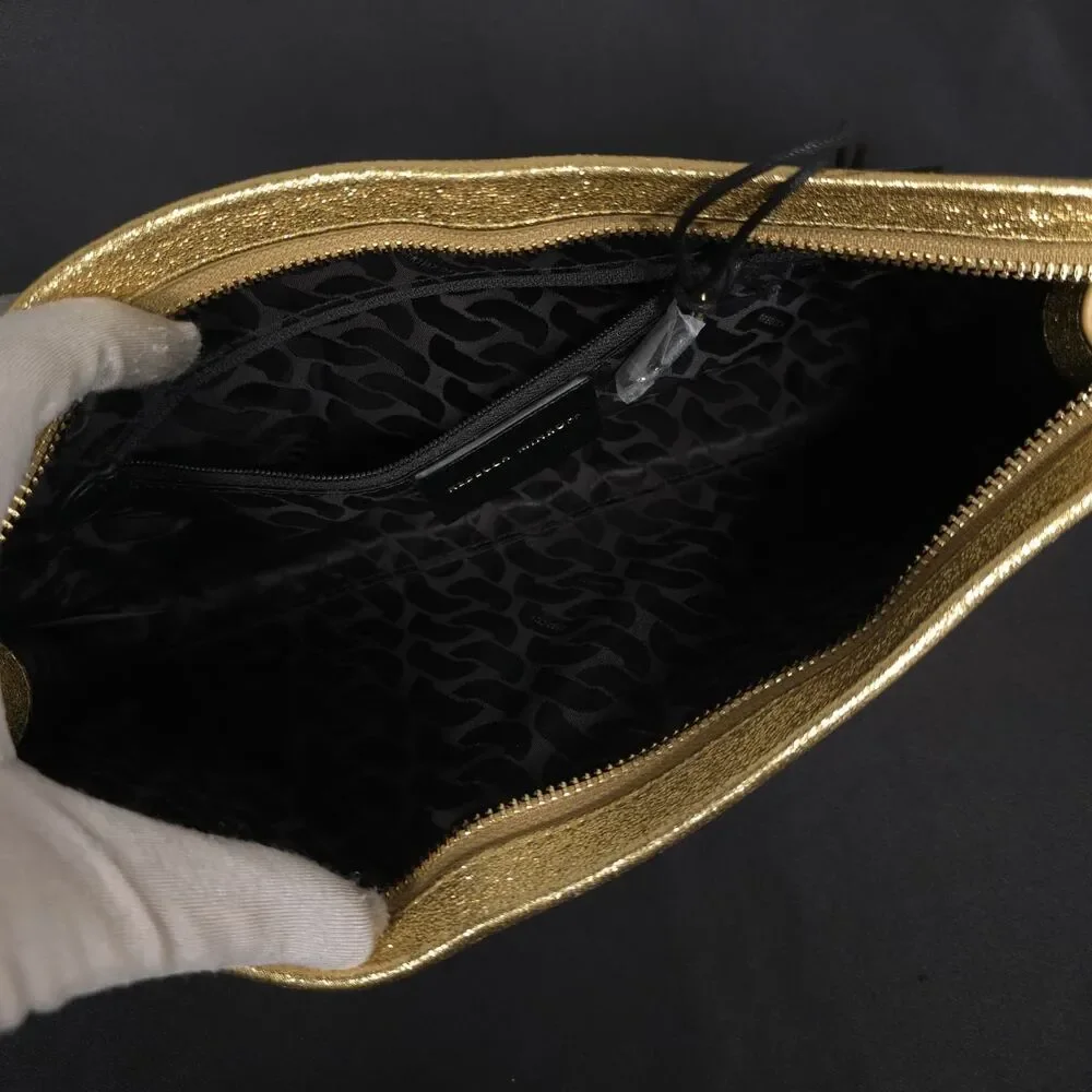 REBECCA MINKOFF Womens New Wristlet Bag Curb Link Clutch Gold HF24TGFCLT